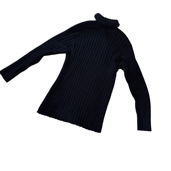 Classiques Entier Black 100% Pure New Wool Mini Sweater Dress Turtleneck M - Picture 4 of 8